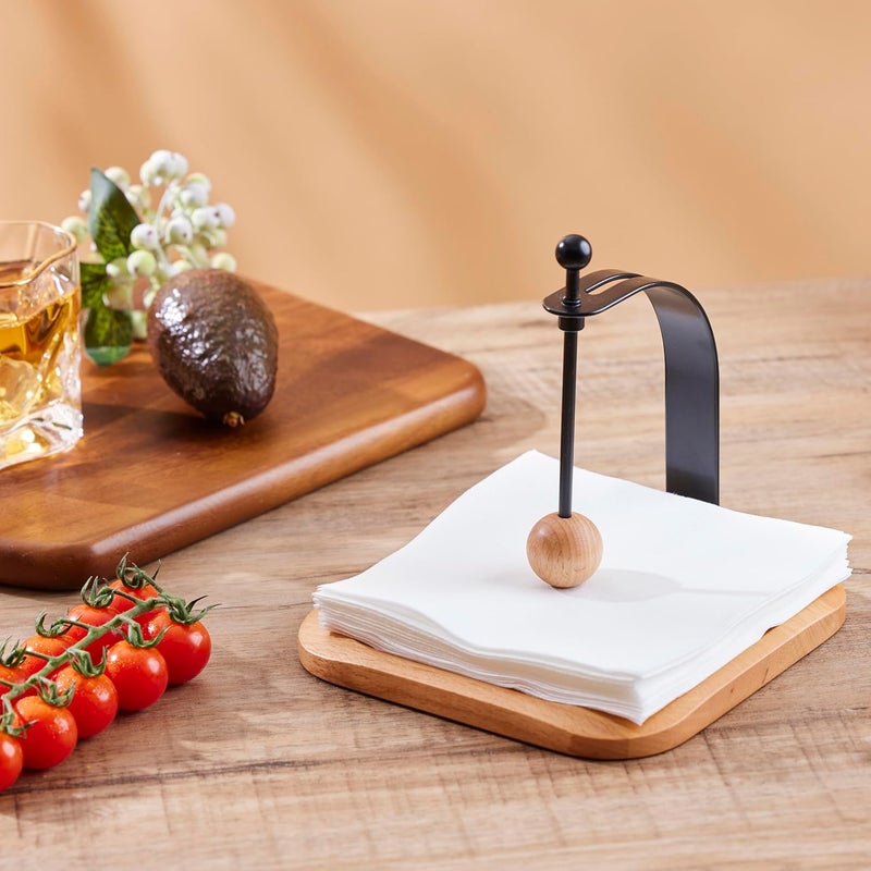 celestree North American Beech Napkin Holder for Table - Nordic Style Wooden Cocktail Napkin Holder Fits 5-7" Napkins - Windproof Dispenser for Kitchen, Coffee Bar, Cocktail Bar (Gift Idea) - Image 4