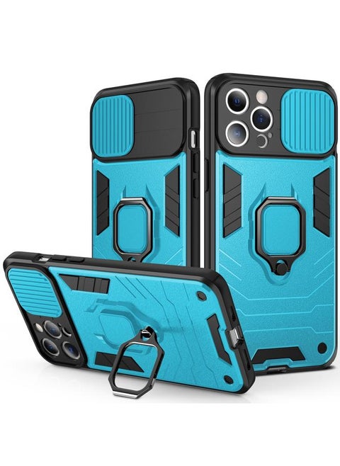 Case For iPhone 13 Sliding Camera Cover Design TPU + PC Shockproof Case with Ring Holder
