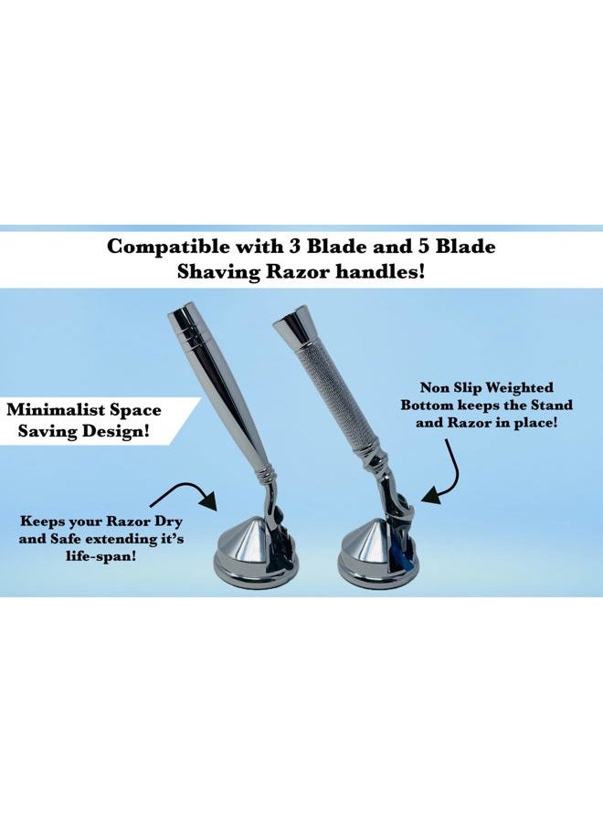 G.B.S Heavy Duty Chrome Base Shaving Razor Stand - Image 3
