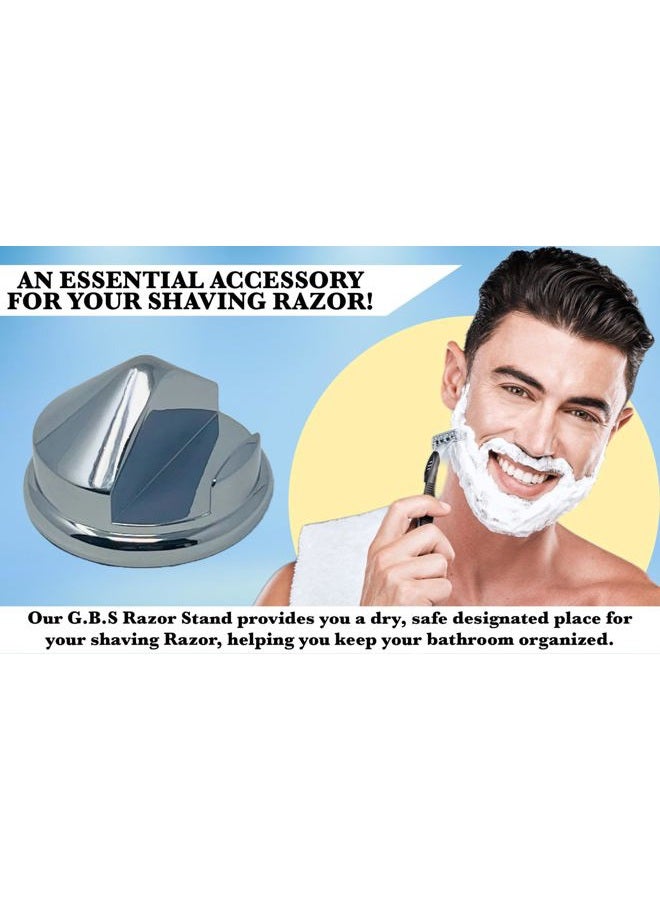 G.B.S Heavy Duty Chrome Base Shaving Razor Stand - Image 5