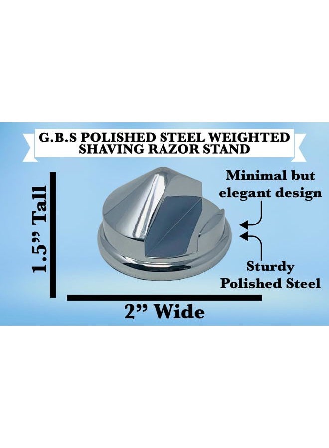 G.B.S Heavy Duty Chrome Base Shaving Razor Stand - Image 2