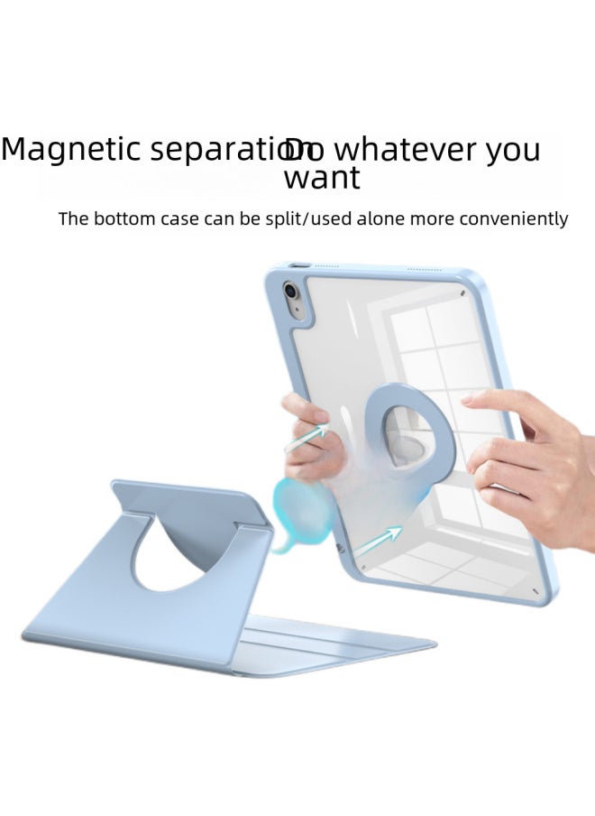 Generic - Protective Case For Ipad 10th Gen 2022 Magnetic Suction Shell Detachable Pro11 Rotatable Pen Slot Digital Computer Tablet Cover-Color:White Ice Blue [single Bottom Shell Without Cover]]-Applicable Model:iPadmini6 8.3 Inches - Image 1