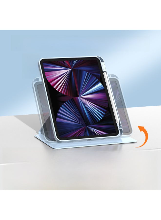 Generic - Protective Case For Ipad 10th Gen 2022 Magnetic Suction Shell Detachable Pro11 Rotatable Pen Slot Digital Computer Tablet Cover-Color:White Ice Blue [single Bottom Shell Without Cover]]-Applicable Model:iPadmini6 8.3 Inches - Image 1