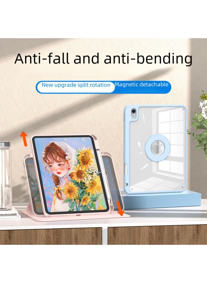 Generic - Protective Case For Ipad 10th Gen 2022 Magnetic Suction Shell Detachable Pro11 Rotatable Pen Slot Digital Computer Tablet Cover-Color:White Ice Blue [single Bottom Shell Without Cover]]-Applicable Model:iPadmini6 8.3 Inches - Image 1