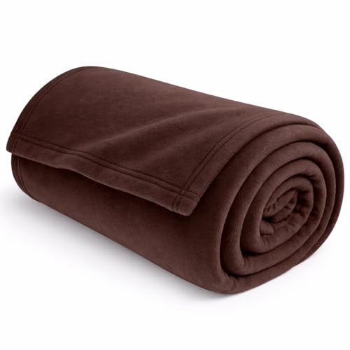 Homitecture Fleece Blanket 300 TC All Season Solid/Plain Light Weight Polar Fleece Single Bed Blanket (230 x 150 cm,Skin Friendly) (Brown) - Image 1