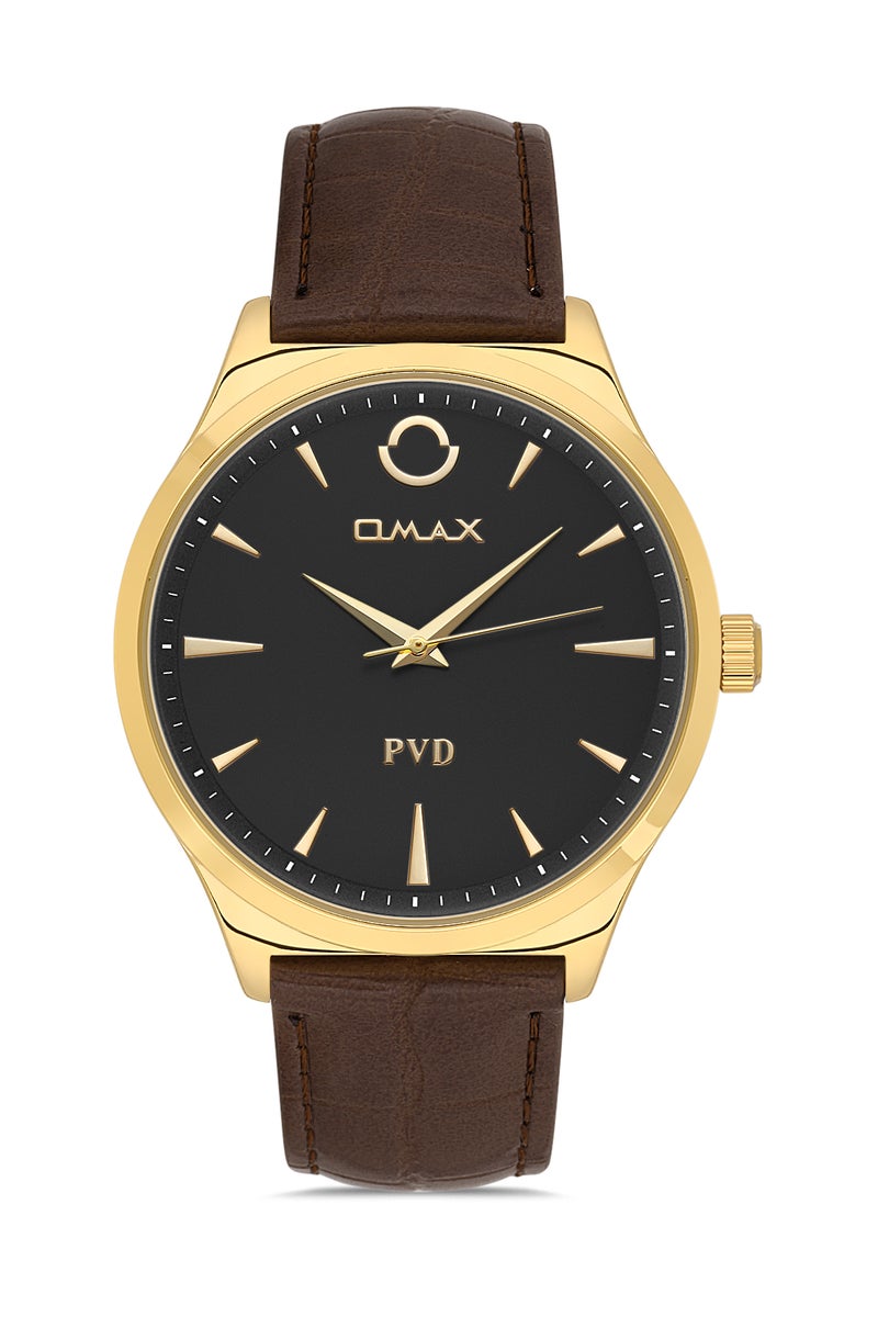 OMAX MEN’S Wrist-Watch | Analog | Leather Strap | Elegant Design - Image 1