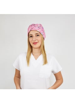 Nur Medikal Giyim Nur Medical Clothing Pink Beauty Patterned Surgical Cap  - Image 3