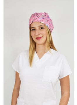 Nur Medikal Giyim Nur Medical Clothing Pink Beauty Patterned Surgical Cap  - Image 5