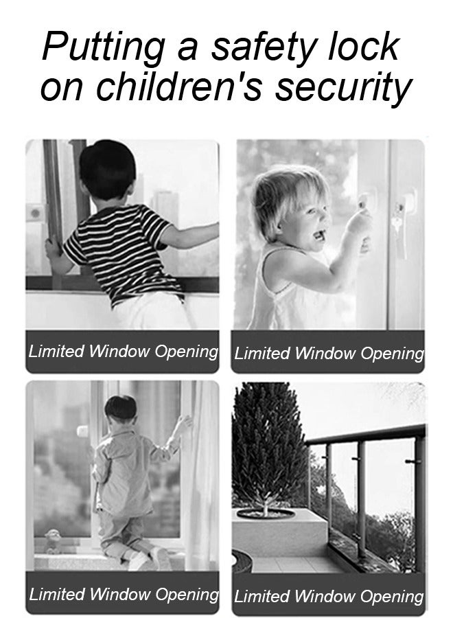 Window Lock 8 Set (4 Double-Hole Sets, 4 Single-Hole Sets) with Key Sliding Window Locks. Easy to Install, Suitable for Vertical and Horizontal Sliding Windows and Doors. Adjustable Safety Window Locks, Ideal for Patios, Bedrooms, Home, and Office (Silver) - Image 3