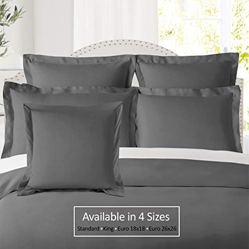 Nestl Soft Pillow Shams Set of 2 Double Brushed Microfiber Pillow Covers Hotel Style Premium Bed Pillow Cases with 15 Decorative Flange Queen 20x30 Gray - Image 3