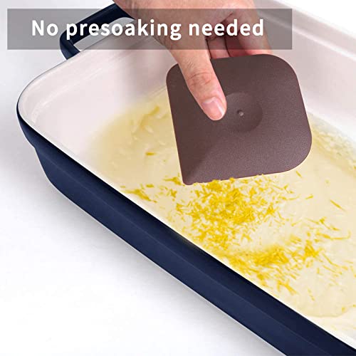 Herda Plastic Pan Pot Dish Scraper Tool Set, Kitchen Nylon Food Scraper, Cast Iron Skillet Cleaner Pan Pot Scrubber, Kitchen Plastic Scrapper Non-Scratch (Brown) - Image 4