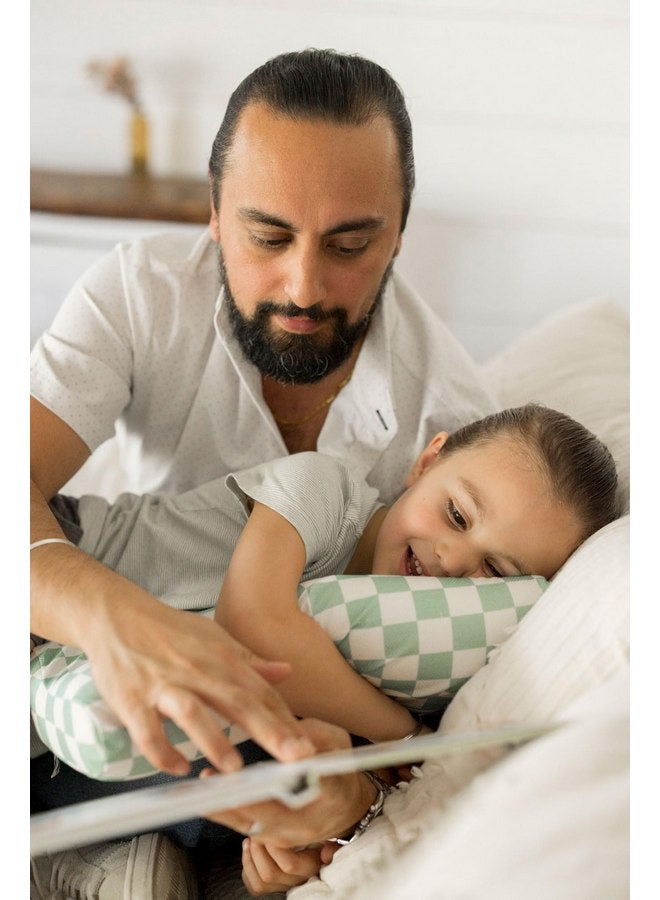 Tiny Twinkle Tiny Twinkle Toddler Pillow with Fitted Pillowcase - Ergonomic Shape with Memory Foam for Comfortable Sleeping - Kids Travel Pillows (Sage Checkers)  - Image 4