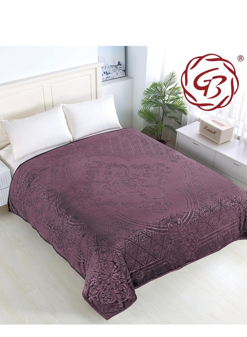 GB Embossed  Flannel Fleece Blanket Travel Blanket for Bed and Sofas Luxurious Warm and Comfortable Size 220*240 - Image 1