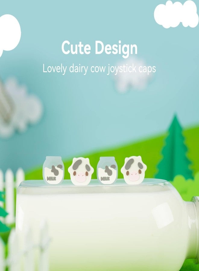 GeekShare Cute Silicone Joycon Thumb Grip Caps, Joystick Cover Compatible with Nintendo Switch/OLED/Switch Lite,4PCS - Dairy Cow - Image 2
