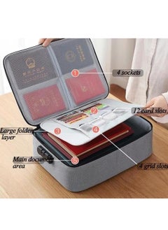 DubaiGallery Large Capacity Fireproof Document Box with Lock File Storage Waterproof Safe Bag  - Image 2