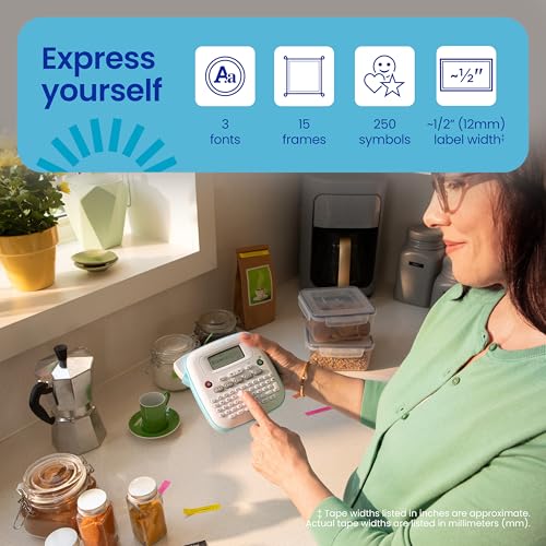 brother صانع الملصقات الشخصي Brother P-Touch PT-N20 المكتبي، محمول، يدوي ويطبع، شريط ملصقات ملون مخصص P-Touch Btag ~½” (12mm) واسع - Image 2