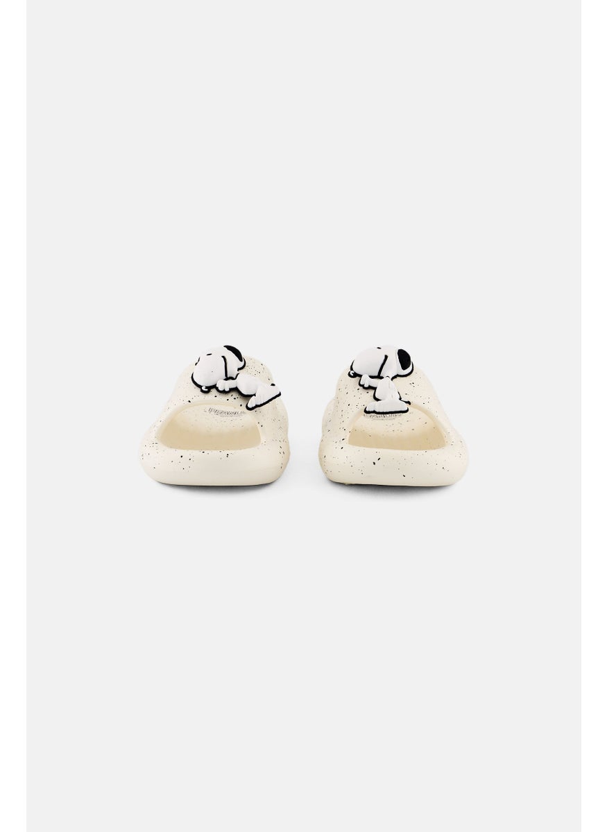 Peanuts Kids Boy Slip on Slides, Off White  - Image 2