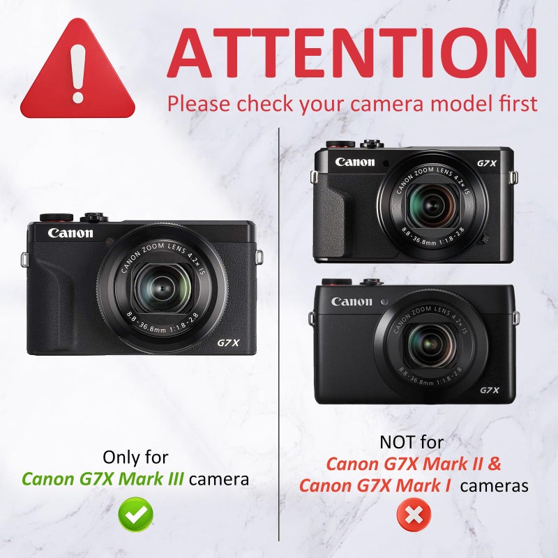 ريبي Rieibi Silicone Case for Canon G7X Mark III Case, G7X Mark III Accessories with 2 Pcs Screen Protective Film,Detachable Lens Cover for Canon G7X Mark III Cover - Image 2