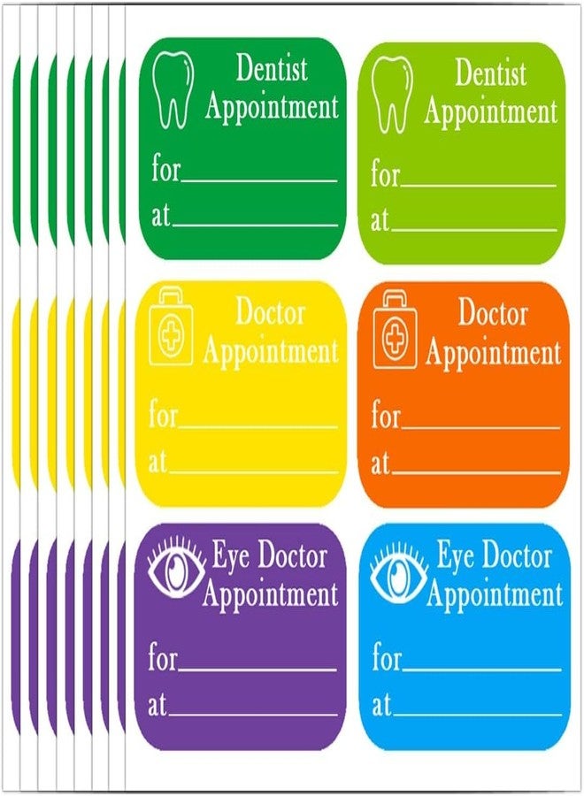 Top label Doctor and Dentist Appointment Stickers,1.5X1 Inches Appointment Planner Stickers for Adults,240 Count - Image 1