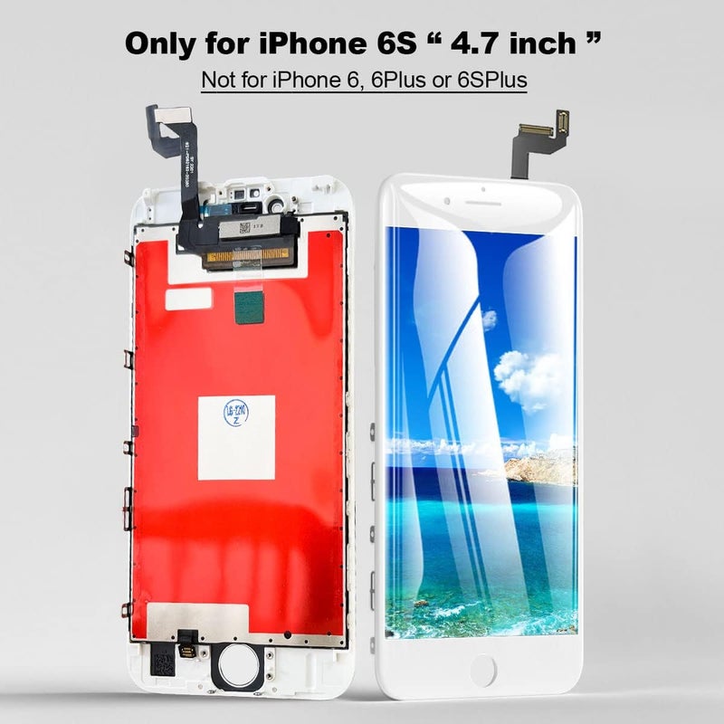 EFAITHFIX Store for iPhone 6S LCD Screen Replacement Black 4.7 Inch Frame Assembly Display 3D Touch Screen Digitizer with Repair Tools Kit Tempered Glass Screen Protector for A1633, A1688, A1700 (White) - Image 3