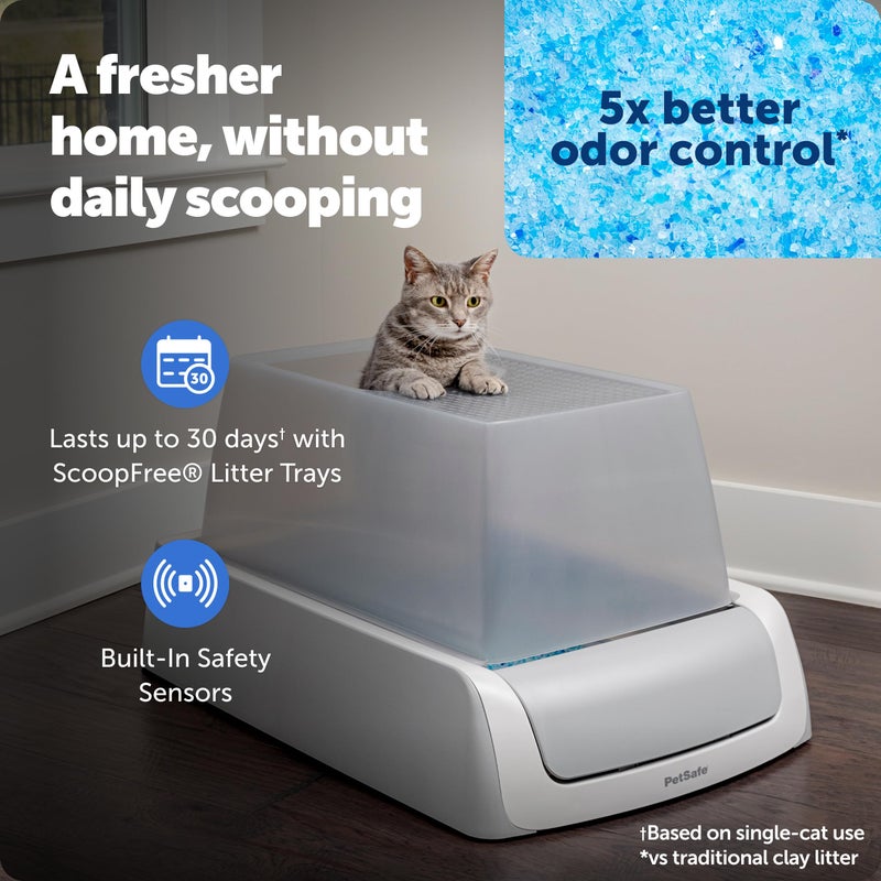 PetSafe ScoopFree Crystal Pro Legacy Self-Cleaning Automatic Litter Box - Top-Entry Motion-Sensing Cat Box with Integrated Health Counter - Includes 1 Disposable Crystal Litter Tray - Image 2