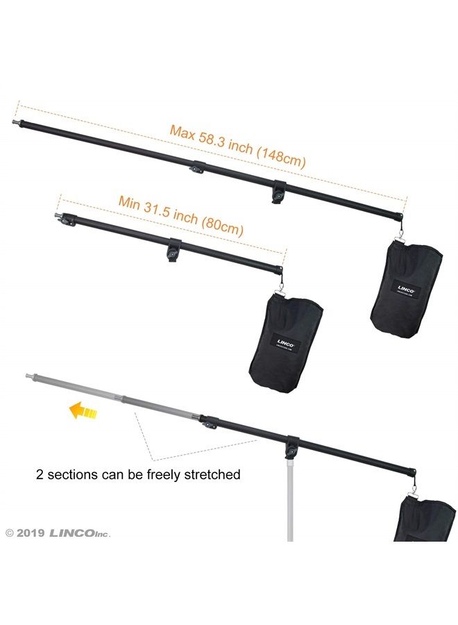 Lincostore 2.5ft to 5ft Adjustable Overhead Light Boom Arm with Universal Tripod Clamp & Counter-Weight Bag 4255K - Image 5