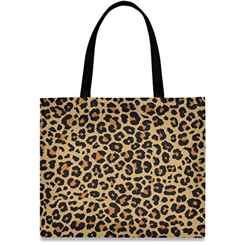 visesunny Women's Large Canvas Tote Shoulder Bag Leopard Grain Top Storage Handle Shopping Bag Casual Reusable Tote Bag for Beach,Travel,Groceries,Books - Image 1