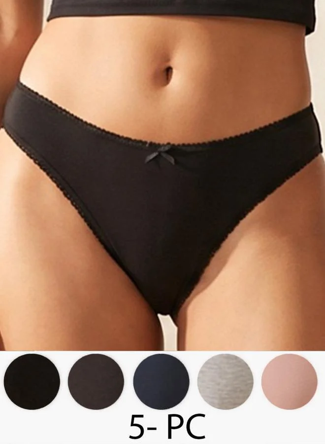 Set of 5 - Intimates Bikini Briefs with Bow