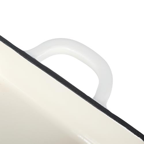 Crock-Pot Artisan 13" Enameled Cast Iron Lasagna Pan – Matte Linen White, Durable Oven Safe Bakeware - Image 5