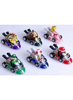 General 6-Pack Mini Mario Kart Pull Back Car Cake Decorating Character Playset (2" ) - Kids Birthday Party Cake Decorating Supplies  - Image 3