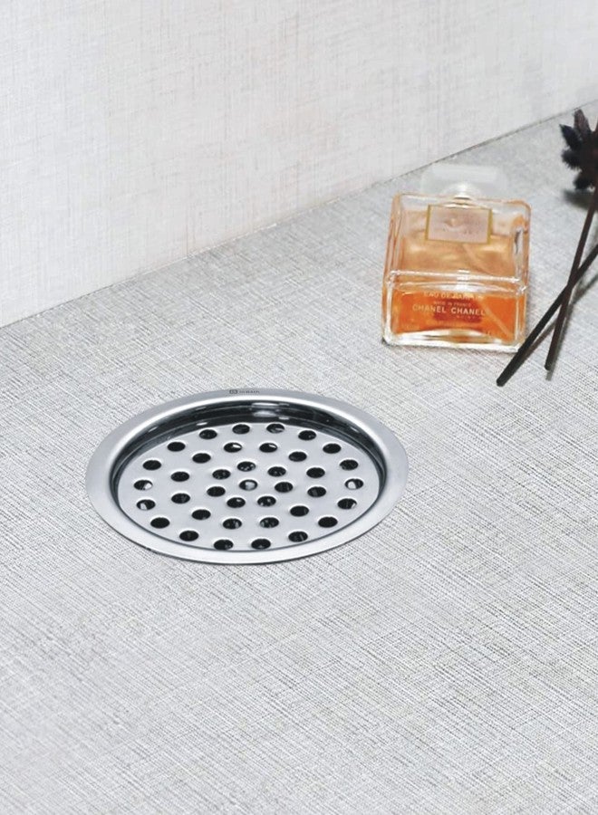 InBāth Floor Drainer/Bathroom Floor Grating Flat Cut Round with Cockroach Trap with Hole| Stainless Steel 304 Grade | 5 x 5 inches (MAGR-055 CH) - Image 5