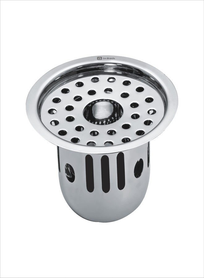 InBāth Floor Drainer/Bathroom Floor Grating Flat Cut Round with Cockroach Trap with Hole| Stainless Steel 304 Grade | 5 x 5 inches (MAGR-055 CH) - Image 1