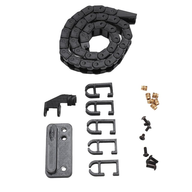SUNGOOYUE 3D Printer Drag Chain, Black ABS Flexible Low Noise Easy to Install Wire Carrier Cable, with Accessories Screws Nuts, for Bamboo P1P Replacement - Image 3