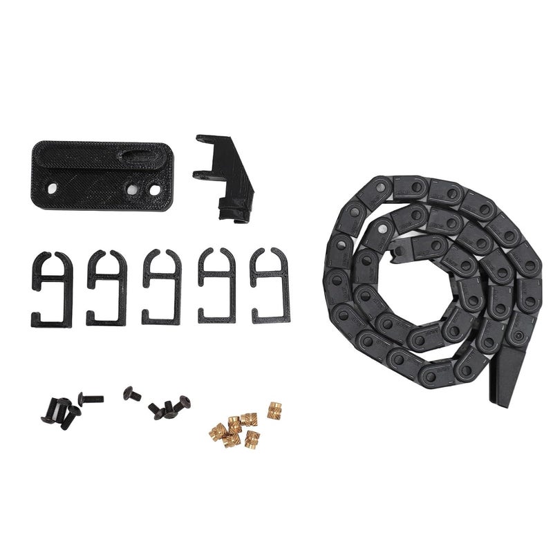SUNGOOYUE 3D Printer Drag Chain, Black ABS Flexible Low Noise Easy to Install Wire Carrier Cable, with Accessories Screws Nuts, for Bamboo P1P Replacement - Image 4