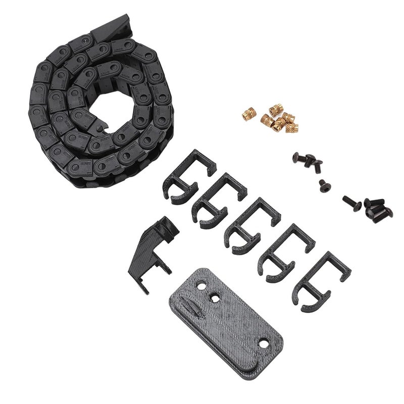 SUNGOOYUE 3D Printer Drag Chain, Black ABS Flexible Low Noise Easy to Install Wire Carrier Cable, with Accessories Screws Nuts, for Bamboo P1P Replacement - Image 2