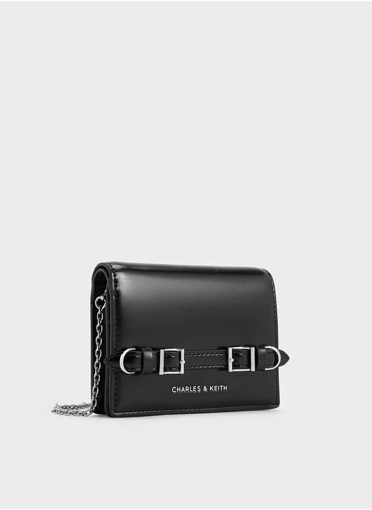 Charles & Keith Sloane Chain-Handle Wallet & Crossbody Bag - Black  - Image 3