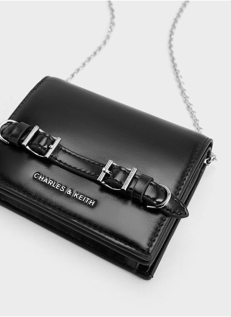 Charles & Keith Sloane Chain-Handle Wallet & Crossbody Bag - Black  - Image 5