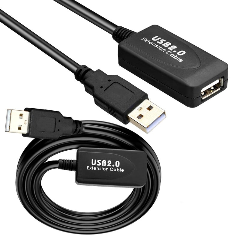 5M Active USB 2.0 M to F USB Extension Cable,Gold-Plated AWG24+28 & Aluminum Platinum layer, B96 Braided Foot Core Wire, Minimum 4.5V - Compatible with Printer|Camera|Webcam|Hard Drive - Image 3