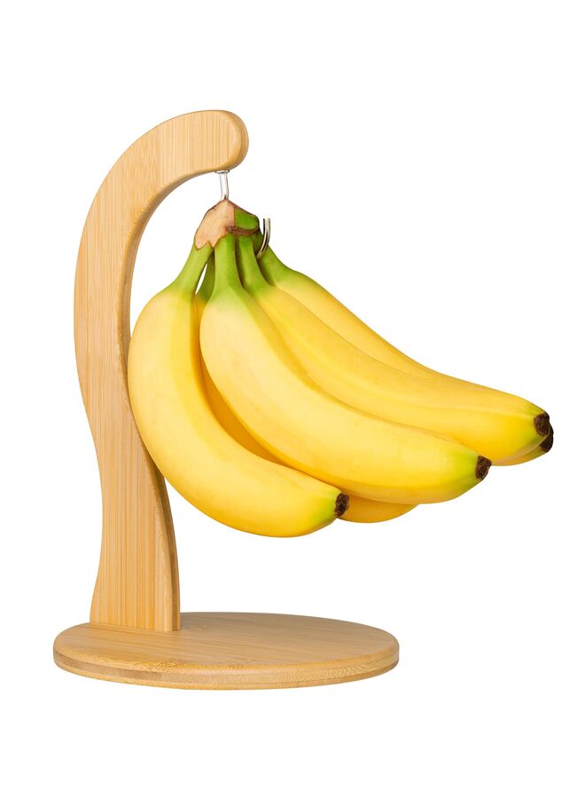 Modern Farmhouse Banana Holder for Kitchen Counter, Vintage Wire and Wooden Base Banana Hanger for Kitchen Countertop Decor - Image 1