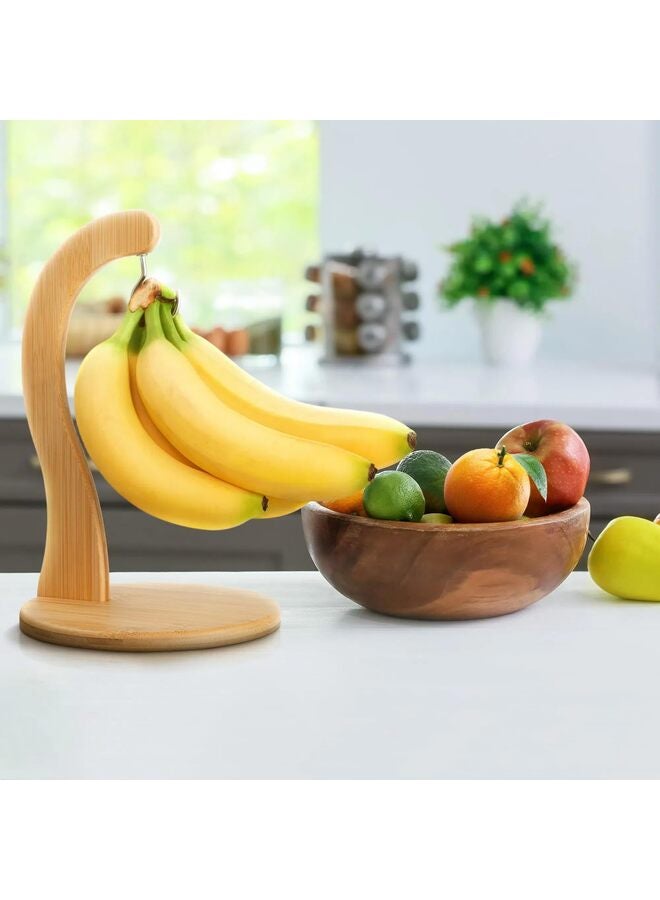 Modern Farmhouse Banana Holder for Kitchen Counter, Vintage Wire and Wooden Base Banana Hanger for Kitchen Countertop Decor - Image 5