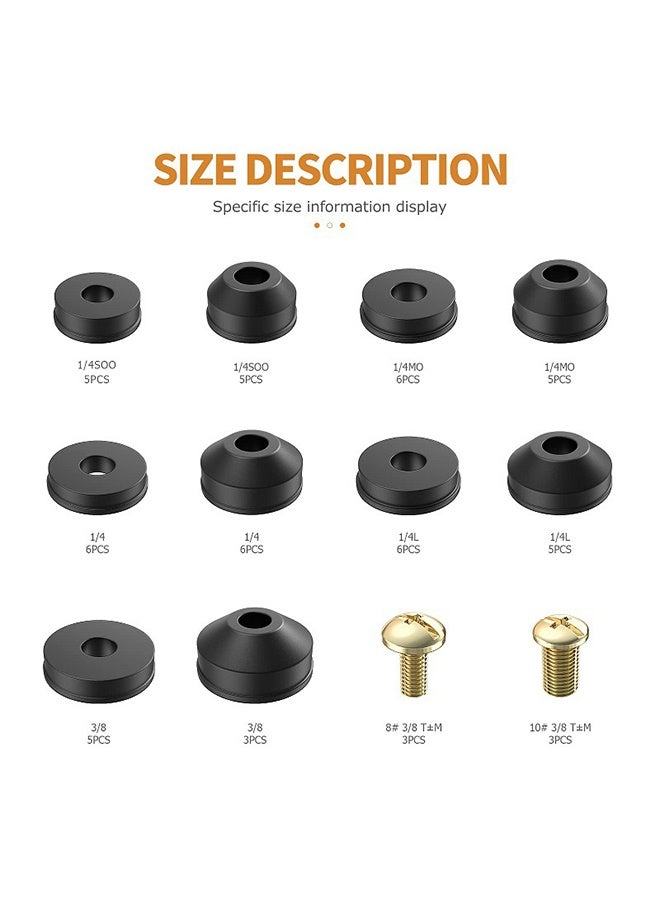 58 Pack Faucet Washer Assortment Kit - Flat and Beveled Rubber Faucet Washers for Repairing Leaks - Image 5