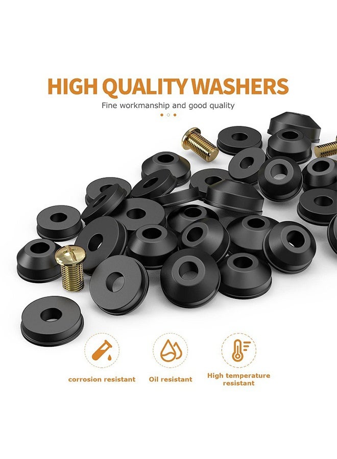 58 Pack Faucet Washer Assortment Kit - Flat and Beveled Rubber Faucet Washers for Repairing Leaks - Image 2