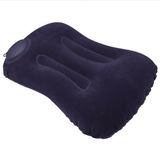 Inflatable U-Shaped Neck Pillow for TravelFLOCKING SQUARE BLUE FLOCKING SQUARE BLUE 