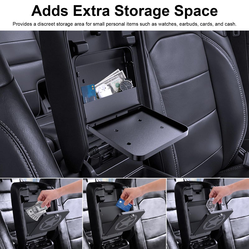DIAMOOKY Metal Center Console Hidden Organizer for Jeep Wrangler JL JLU 2018-2026 & Gladiator JT 2020 2021 2022 2023 2024 2025 2026 Accessories Armrest Hidden Center Console Storage Box W/Keys, Star - Image 2