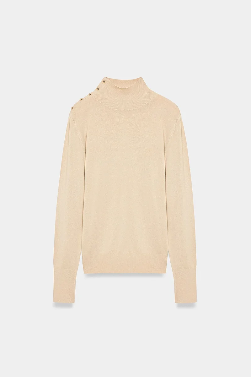 Dilvin Beige Natural DILVIN Women's Knit Sweater for Women | Best Price UAE