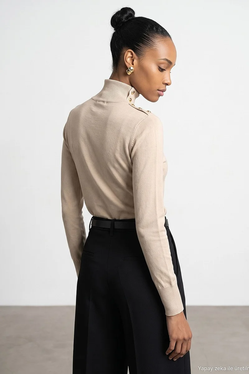 Dilvin Beige Natural DILVIN Women's Knit Sweater for Women | Best Price UAE