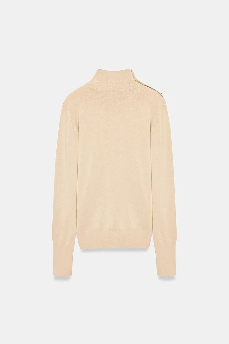 Dilvin Beige Natural DILVIN Women's Knit Sweater for Women | Best Price UAE
