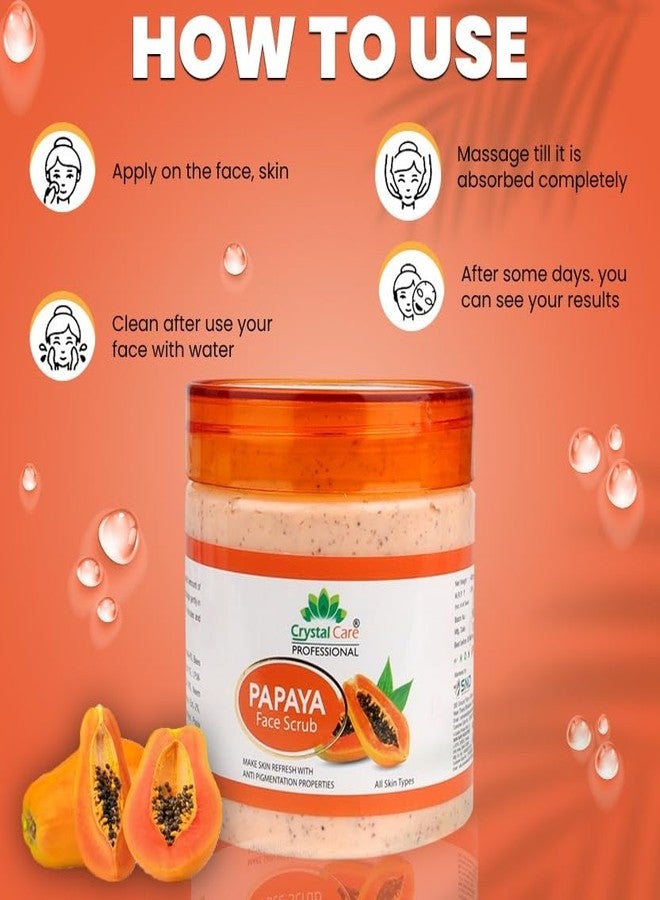 crystal & care CRYSTAL CARE Papaya Face Scrub for All Skin Types for Men and Women (400G) - Image 5