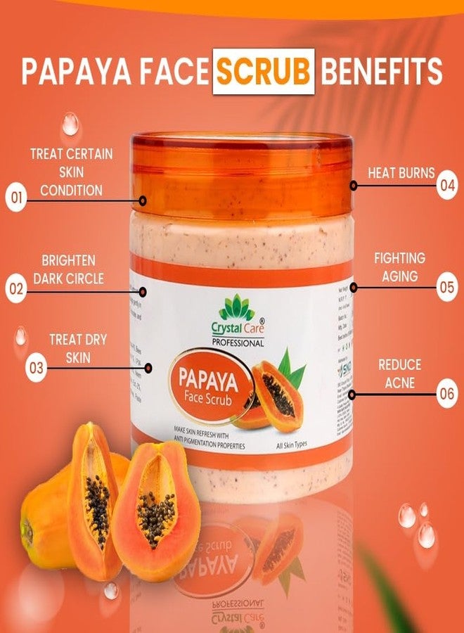crystal & care CRYSTAL CARE Papaya Face Scrub for All Skin Types for Men and Women (400G) - Image 4