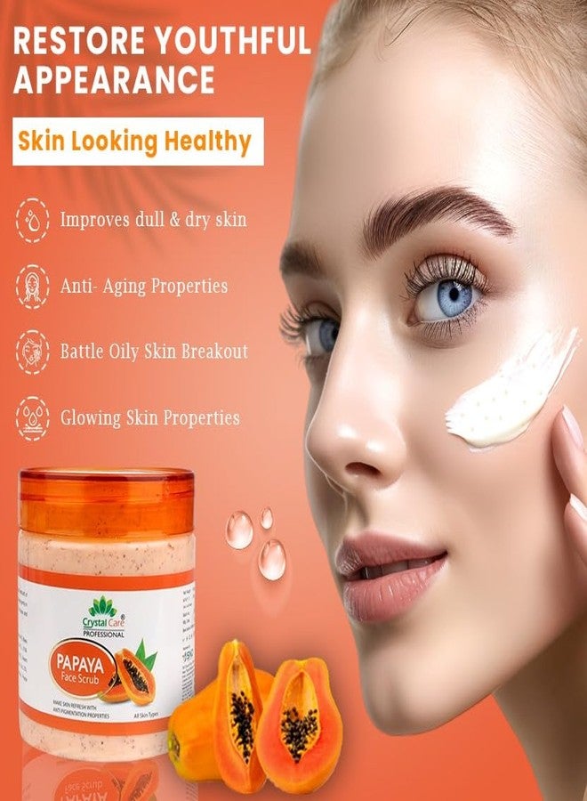 crystal & care CRYSTAL CARE Papaya Face Scrub for All Skin Types for Men and Women (400G) - Image 2